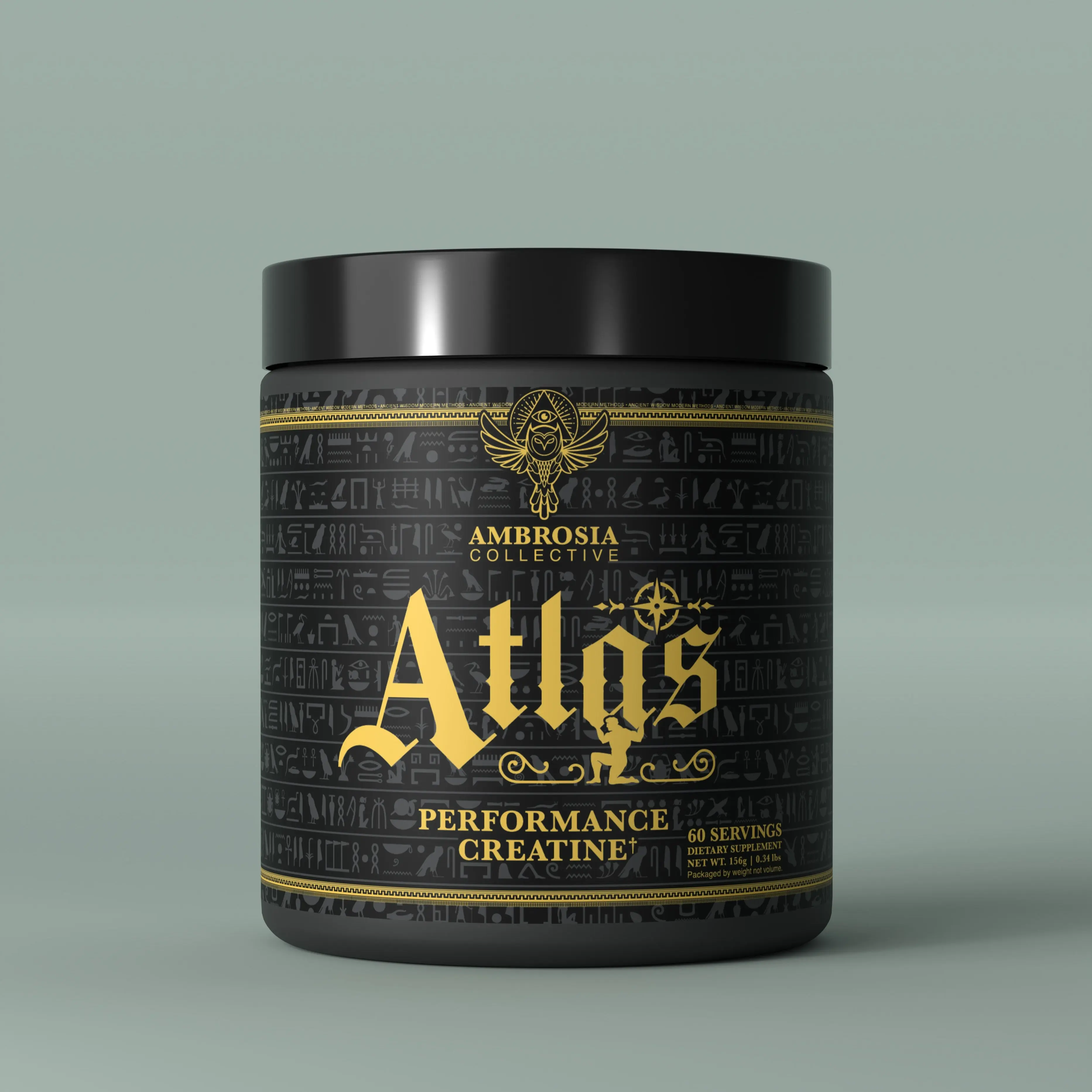 Ambrosia Atlas Performance Creatine Creapure® + Acetic Acid – Explosive Strength & Endurance Support – Muscle Recovery, Fatigue Resistance & Performance Boost Support – 30 Servings