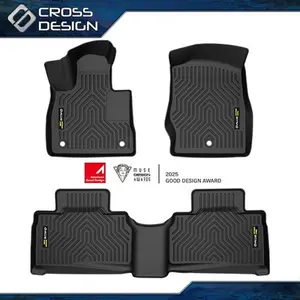 CROSSDESIGN TPE Floor Mats Fits For 2020-2024 Ford Explorer TPE Floor Mats  All Weather 3D Molded Liners  Upgraded Version
