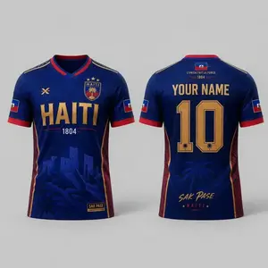 Haiti Custom Soccer Jersey Personalized Name Number Football Shirt Haiti Fan Jersey National Pride Heritage Edition Athletic Sportswear Soccer Uniform Match Day Gift For Men Women, Jerseys for Soccer, Game Day Outfit, Ideal Gift for Fans and Players