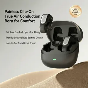 KC-Clip01 Open-Ear Wireless Earbuds, Ergonomic Clip-On Style for Secure Fit, Balanced Sound & Extended Battery Life
