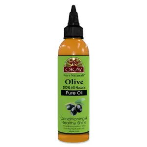 OKAY 100% Pure Olive Oil – Cold Pressed for Hair & Skin, Natural Moisturizer & Massage Oil, Nourishes Scalp, Adds Shine & Softness – 4 fl oz