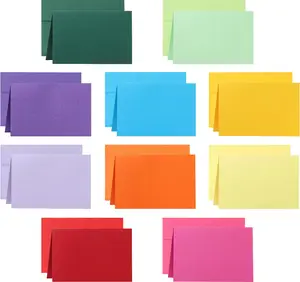 Blank Note Cards and Self-Sealing Envelopes Colorful Pack - 10 Assorted Hues, 4x6 Heavyweight Folded Cardstock, A4 Size, 20-Pack, Printing-Ready for Birthdays, Compatible with Inkjet/Laser Printing