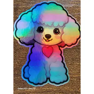 Poodle dog Holographic sticker