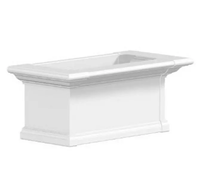 212 MAIN Yorkshire 2 ft. White Opaque Plastic Cuboid Grow Box Window Box, Outdoor Home Improvement Garden Planter with Sub-Irrigation, Cuboid Window Boxes, Grow Box Window Boxes