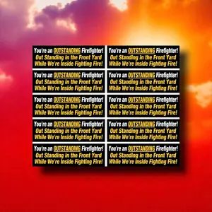 Outstanding Firefighter pack of 10 Firefighter Fire Department Helmet Stickers