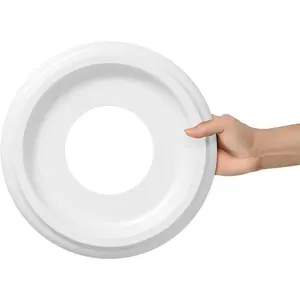 2 Pack White Molded Nylon Ceiling Medallion for Light Fixtures and Ceiling Fans 10"OD x 4"ID x 1-2/8 "P (Fits Canopies up to7-1/4")