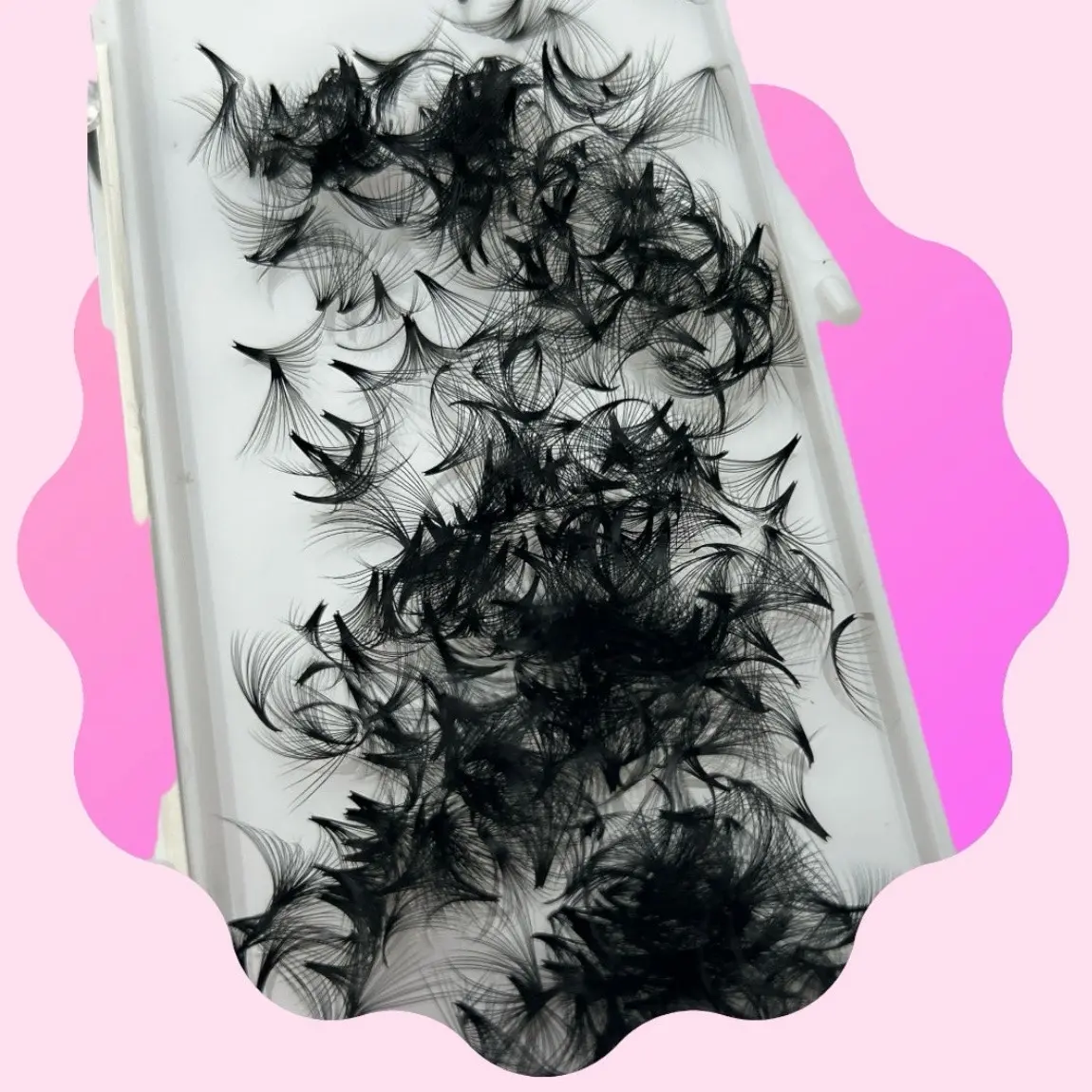 Handmade Promade Fans, 500 Pcs 9D 0.07 CC Curl Eyelash Clusters, Vegan Safe Korean Synthetic Fine Fibers for Professional Makeup & Lash Artists, Synthetic Hair