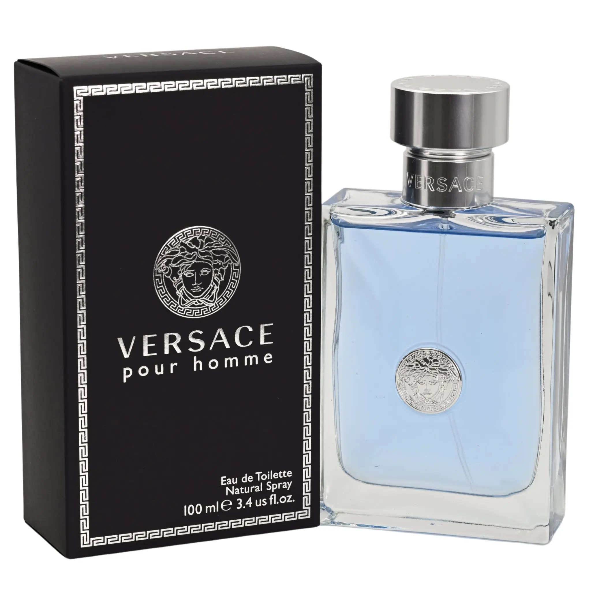 VERSACE Pour Homme Signature Eau de Toilette, 3.4 oz Men's Fougere Woody Fragrances with Aromatic Notes of Cedar, Geranium and Bergamot