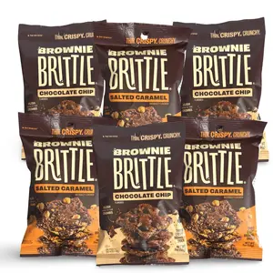 Sheila G's Brownie Brittle 2 Flavor Combo, Chocolate Chip and Caramel, 2 Oz, 6 Bags