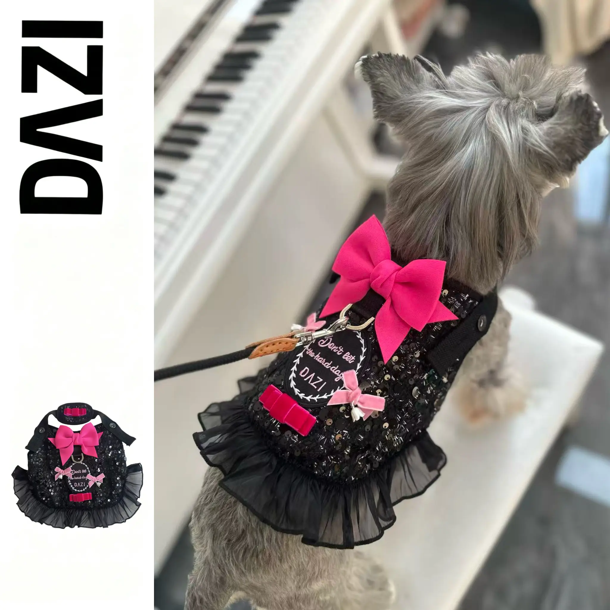 DAZI Summer Pet Glamorous Dress for Dogs & Cats, All-Season Pet Outfit, New Arrival