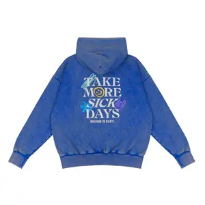 EMBROIDERED "SKIING IS EASY" | HEAVY-WEIGHT HOODIE (VINTAGE BLUE)