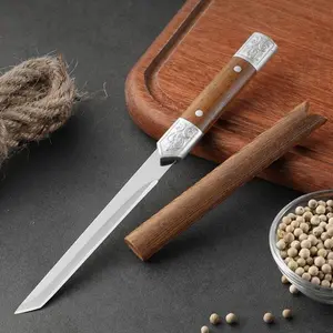 Stainless Steel Vintage Knife, 1 Count Portable Fruit & Vegetable Knife with Sheath, Outdoor Camping Knife, Kitchen Food Knife for Home Use, Portable Multipurpose Knives