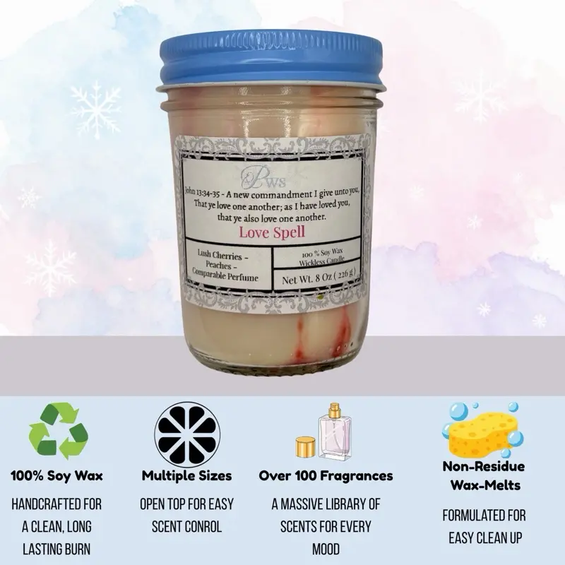 Phr0zen's Wickless Flameless Candle, 8oz 100% Soy Wax, Lamp Candle Warmer, Room Decor, Over 80h Burn Time, Flameless Candles, Elevating Your Space