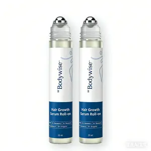 [Multi-Bottle Options]Be Bodywise Advanced Hair Density Roll-On Serum 25 ml | 5% Saw Palmetto, 3% Rosemary, 1% Caffeine Herbasome & 3% Fenugreek | Scalp Serum for Reduced Hair Fall | Men & Women