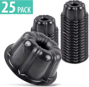 O’Creme Bakeable Plastic Mini Cake Pan & Jello Mold – Non-Stick Silicone Baking Pan – Reusable Mold For Baking, Desserts and More – 25 QTY Pack