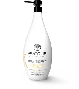 Evoque Milk Therapy Moisturizing Conditioner 1000ml 33.81oz Haircare Shampoo Nourishing Formula with Milk Protein & Vitamin E for Silky Shine and Anti-Frizz