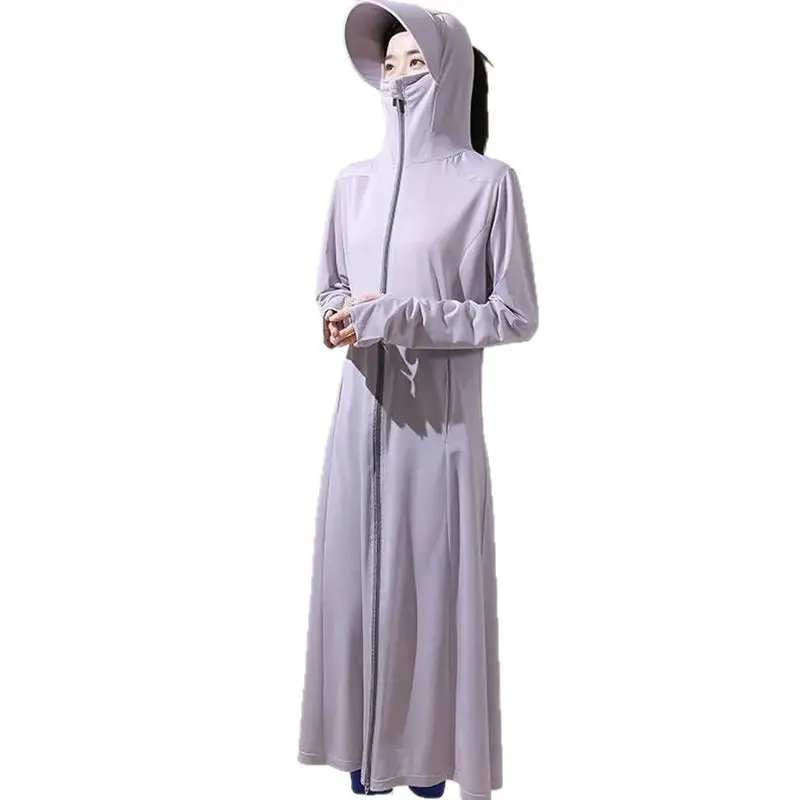 25 Styles of Long, Full-Length Sun Protection Clothing for Women, Summer Ice Silk, UPF50+ UV Protection, Thin Sun Protection Skirt for Electric Vehicles