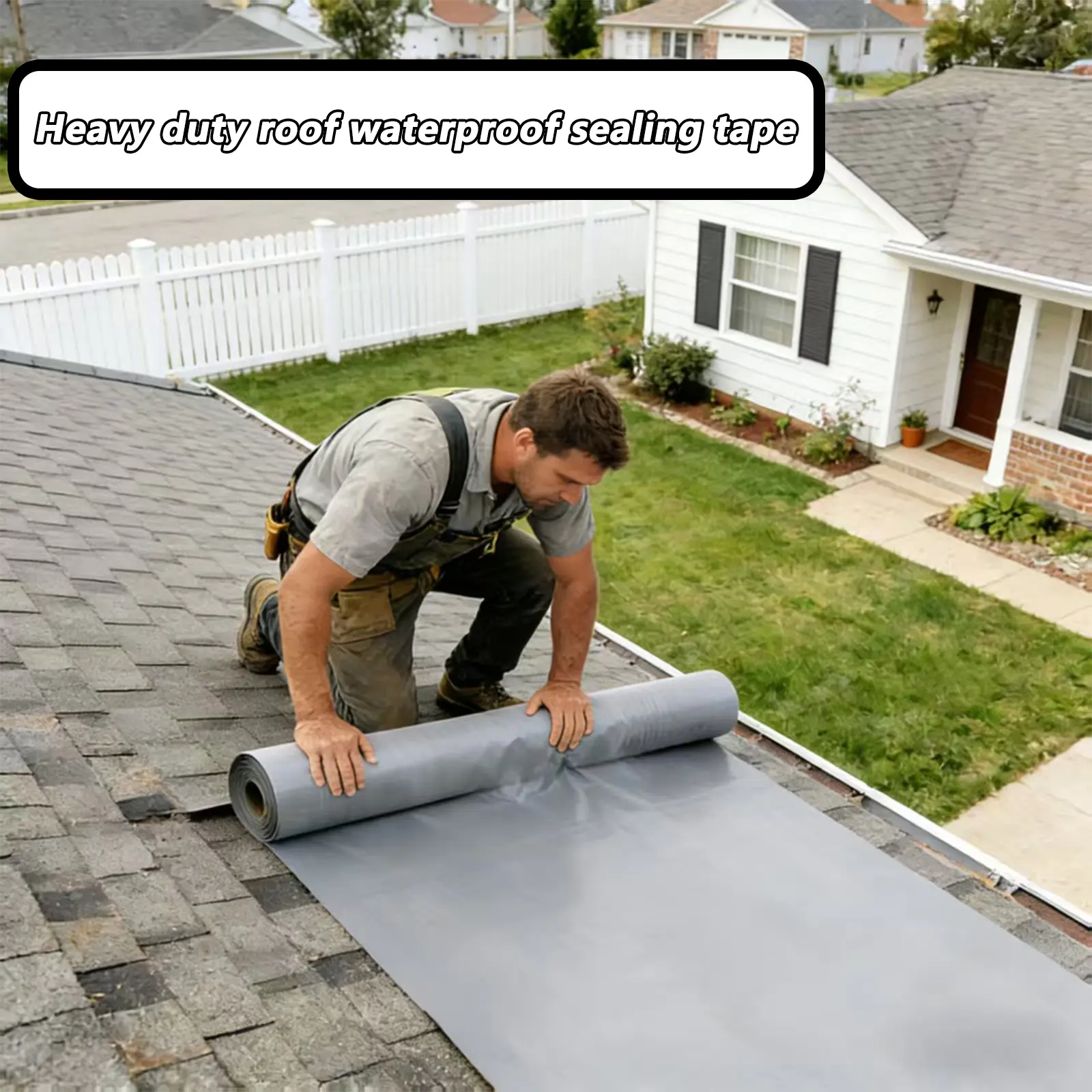 FuBon RUNTIAN Heavy-Duty Roof Seam & Corrugated Sheet Tape, 11.8in x 5.5yd Tool-Free Repair Solution, UV-Resistant, Windproof, Waterproof, High Temperature Resistant, for Roofing Tiles