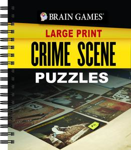 USED-Brain Games Large Print - Crime Scene Puzzles by Publications International Ltd (Spiral-bound)
