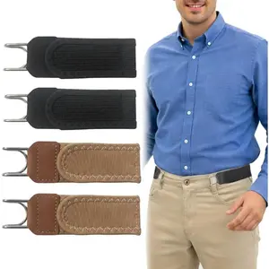 2/4pcs No Buckle Stretch Belts for Men, Metal Hook Buckless Elastic Waist Strap for Men Women, Adjustable Side Belt for Jeans Trousers