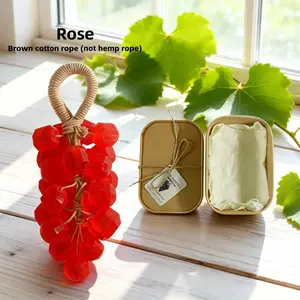 Grape Cluster Handmade Soap, Suitable for Cleansing, Bathing, Hand Washing and Fragrance Pendant, Deep Cleansing, Oil Control, Smooth Light Beige, Moisturizing Care, Suitable for Oily, Dark Circles, Rough, and Pimpled Light Beige crystal grapes turmeric