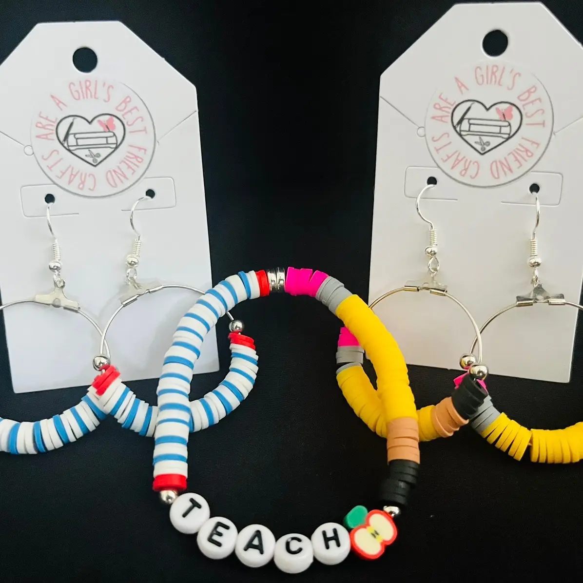 Notebook/Pencil Teacher/Student Earrings and Bracelet Set