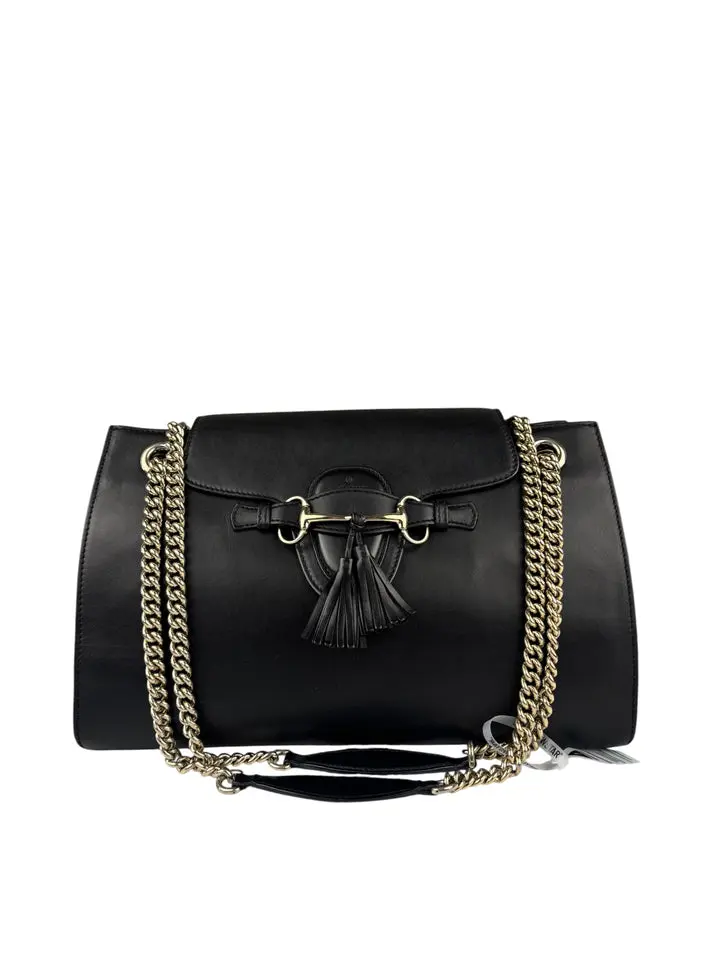 Pre-owned leather Shoulder Bags Gucci Black Large Emily Shoulder Bag