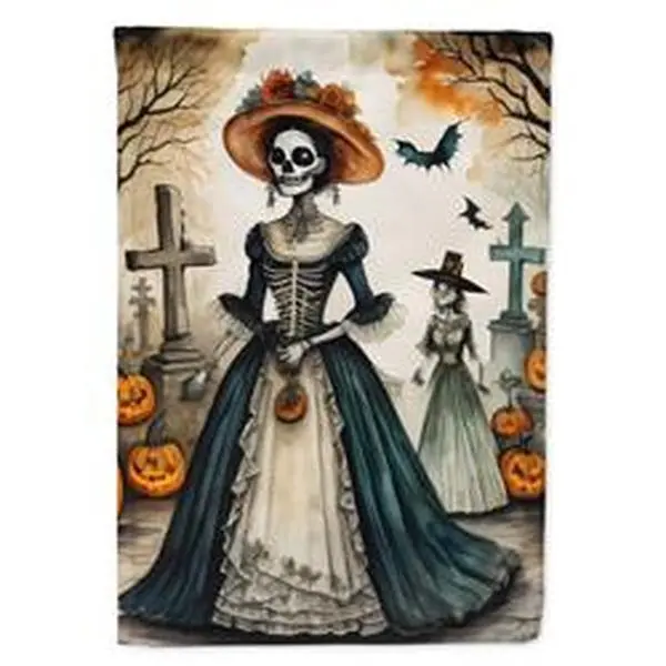 40 x 28 in. Unisex La Catrina Skeleton Spooky Halloween House Flag