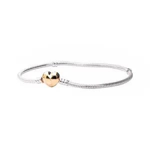 Pandora Moments Heart Clasp Snake Chain Bracelet 568707C00