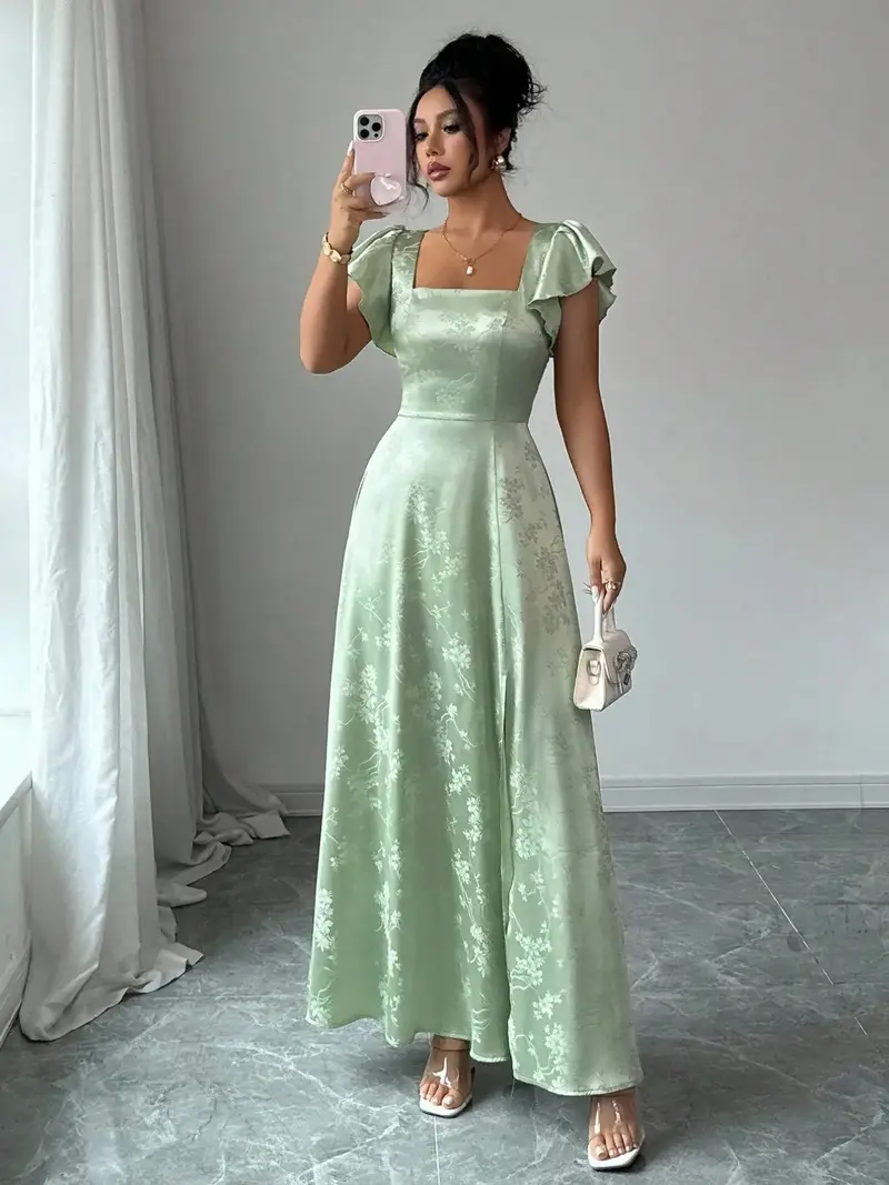 green satin floral dress - TikTok Shop green satin floral dress - TikTok Shop