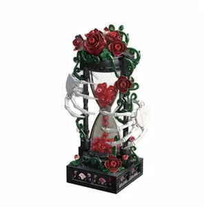 Gothic Hourglass Building Blocks Set - DIY Assembly Model Kit, Creative Desktop Ornament, Ideal Gift for Lovers, Holiday Collectible (Toys & Hobbies Building Model Kit)