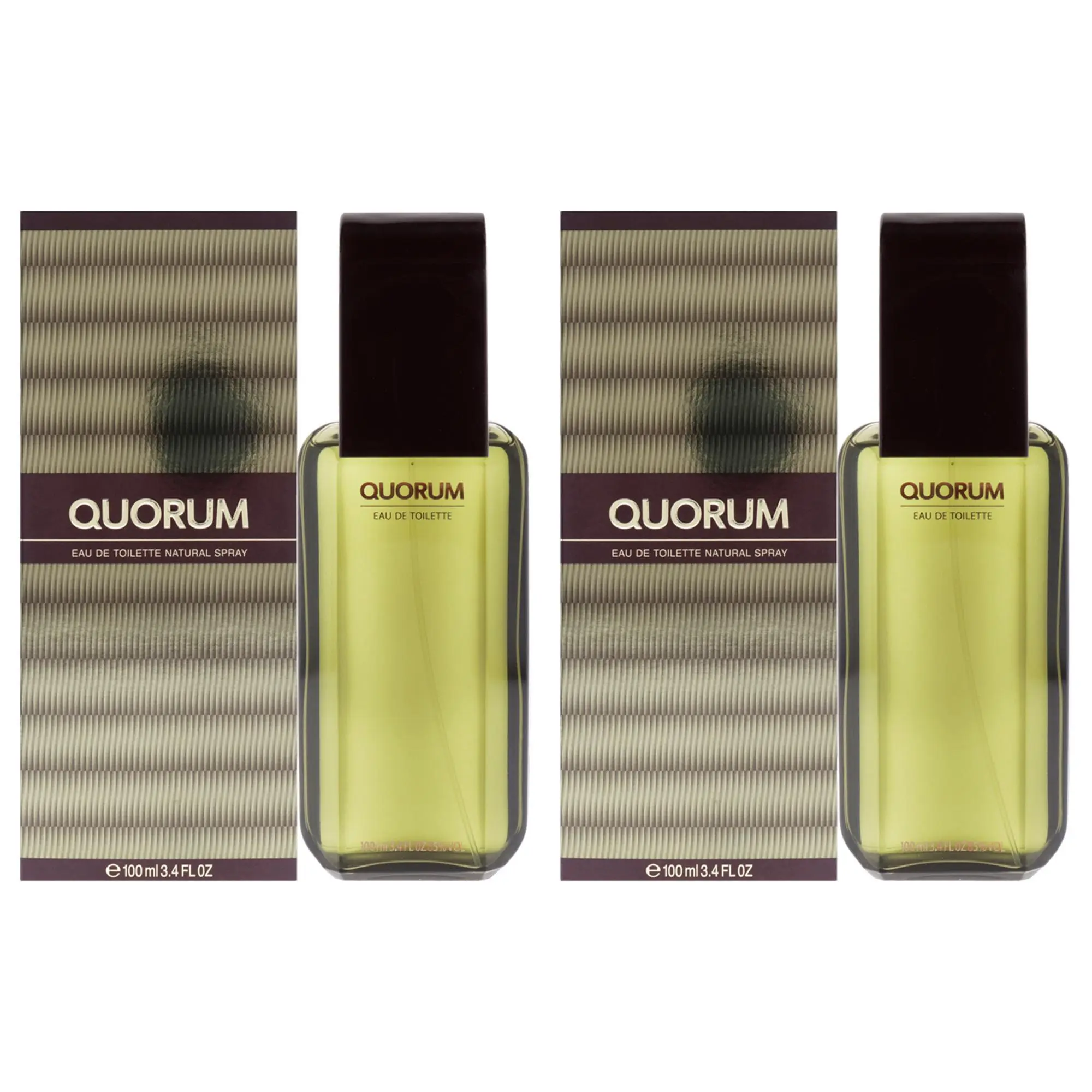Quorum by Antonio Puig Classic Natural Fragrance - Men's Eau de Toilette Unisex Fragrance, Scented Liquid Spray - 3.4 oz EDT, Pack of 2