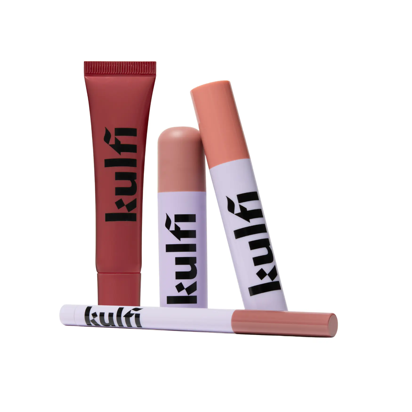 Kulfi Lip Wardrobe - New Matte Blur Lip Stain, Staining Lip Liner & Lip Oil, Glossing Lip Balm