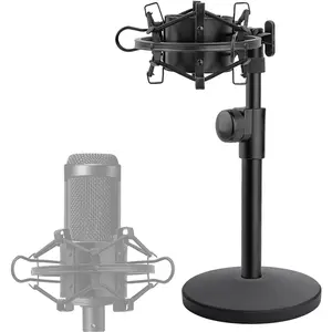 Desk AT2020 Stand, Adjustable Metal Table Mic Stand with Shock Mount for Audio Technica AT2020 AT2020USB+ AT2035 ATR2500x Condenser Studio Microphone by