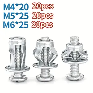 Springtok 60pcs Petal Shaped Expanded Metal Rivet Lock Nut Set, Including M4/20, M5/20, M6/20 Socket Set, Heavy Duty Industrial Screws,  tools set clearance Hardware Bolts Adjustable Bracket