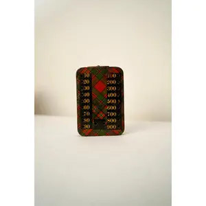 Victorian Scottish Tartanware Bezique Score Counter with Original Pegs, c. 1870–1900