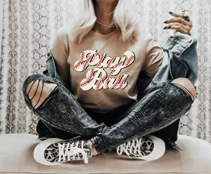 RTS PLAY BALL BASEBALL MATTE BREATHABLE CLEAR FILM SCREEN PRINT TRANSFER ADULT 9X12.  1-H