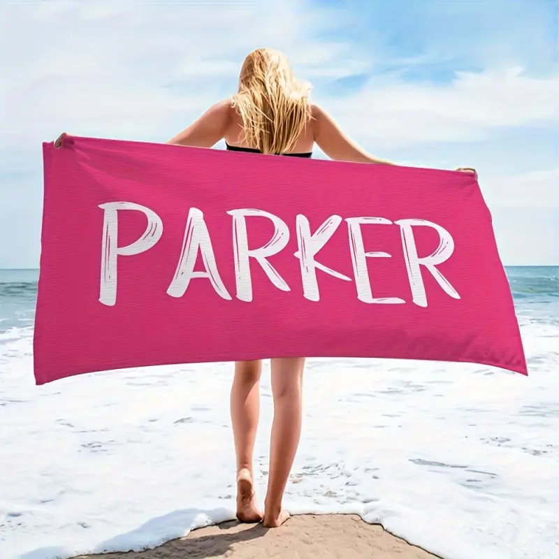 Personalized 1-Bubblegum Coastal Beach Towel - 250gsm Polyester-Microfiber Blend, 1-Size Italian-Inspired Plain Modern Unisex Rectangular Towel, Customizable Name, Soft Touch, Beach/Pool Use, Ideal Home/Bathroom Supplies Gift, Hand-Washable, One Size