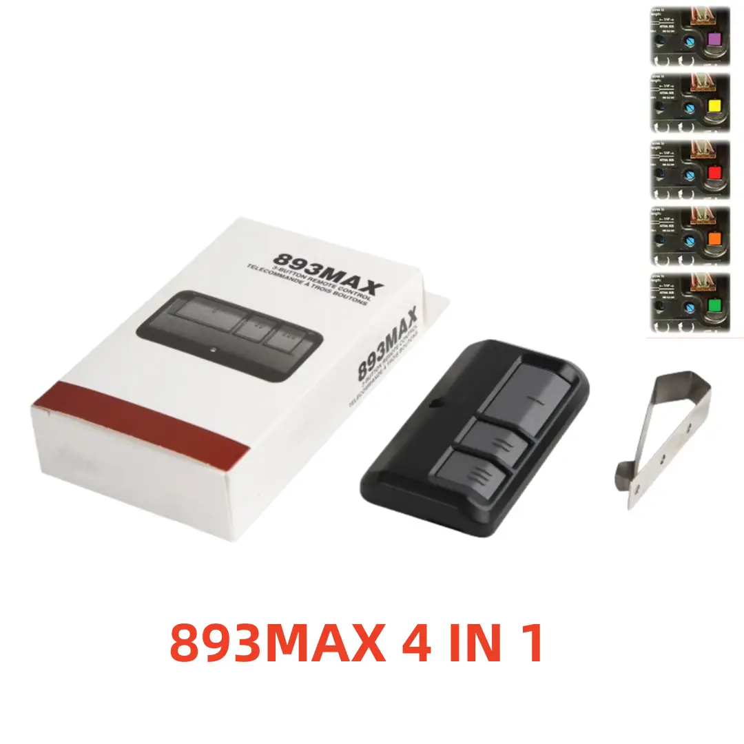 Liftmaster 893MAX 3-Button Remote Door Opener Smart Home Controls, 315/390MHz Metal-ABS Multi-Control Universal Replacement (Security+2.0 Rolling Code) Compatible with 371LM,971LM,81LM,891LM, Includes 3V CR2032 Batteries, 13.5*7.5*3cm, Cells