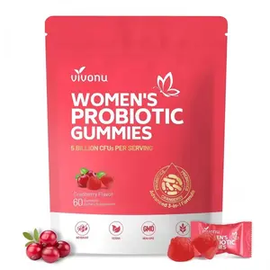 VivoNu Women's Probiotic Gummies - 60 Vegan Cranberry Flavor Gummies with 5 Billion CFU per Serving - Targeted for Body Odor & Balance - Natural Healthcare Supplement for Youth