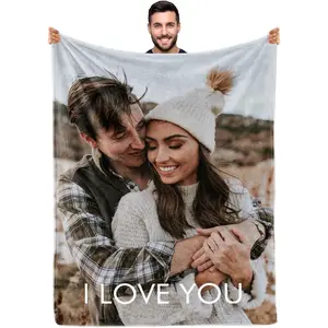 Funny DIY Custom Blanket with Picture Customized Boyfriend Girlfriend Couple Gifts Customized Photo Blanket Personalized I Love You Christmas Valentines Day Birthday Gifts for Men Women Wife Husband