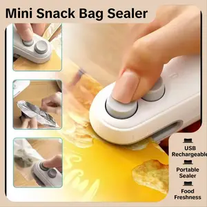 2 in 1Heat USB Rechargeable Bag Selaer,Plastic Electric Bag Sealers,Snack Mini Snack Bag Sealing Machine,Keep Food Fresh,Portable Sealer Picnics.,summervibes