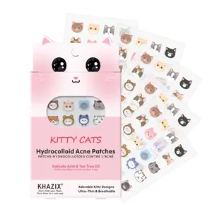Cute Kitten Acne Patch, Alcohol-Free & Fragrance-Free, Non-Irritating, Suitable for All Light Skin Types, Fun Cat Design