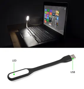 Simyoung Mini USB LED Light for Laptop with Flexible Gooseneck, Portable Reading Lamp Black