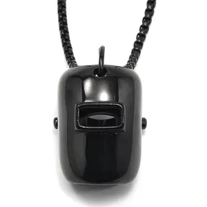 Mysterious Hip-Hop Simple Fashion Welder Mask Necklace Hanging Jewelry for Men and Women Cuban Link Chain Adjustable Choker