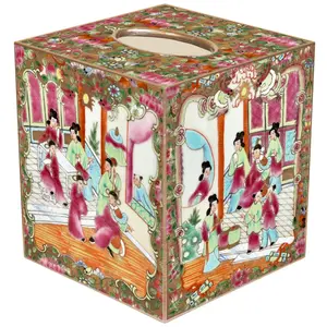 TB6825-Rose Medallion on People Tissue Box Cover