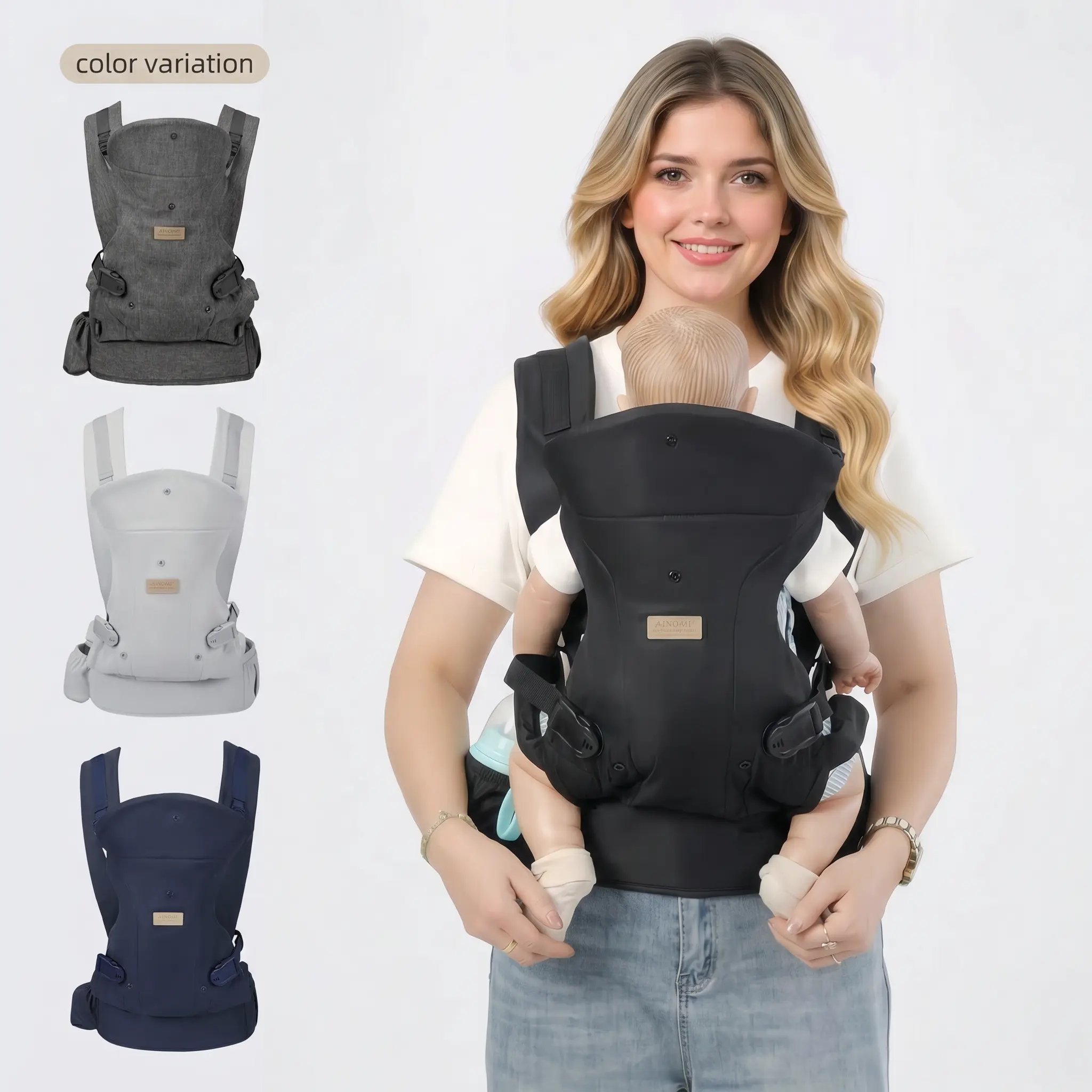 All-in-1 Comfort Baby Backpack Carrier - Customizable Head Support, Expandable Seat for Infants & Toddlers (0–36 Months, 7–44 lbs) portabeb