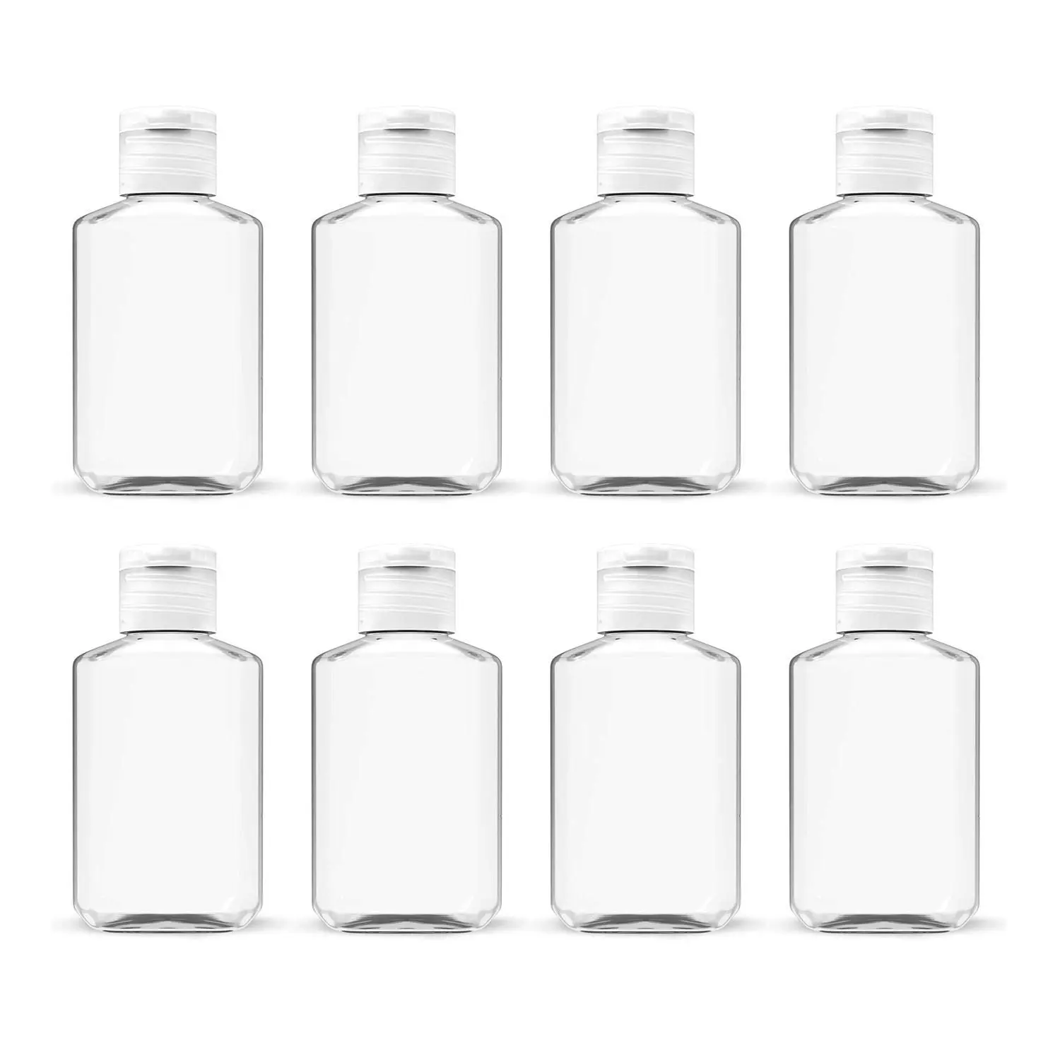 Clear Hand Sanitizer Bottles Empty Plastic Refillable Flip-Top Bottles for Hand Sanitizer Shampoo Lotion, etc. - BPA/Parabens Free, 60ml/2oz