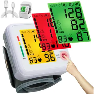 Wrist Blood Pressure Monitor 2026 Upgraded Digital BP Machine with Tri-Backlit Display, Automatic Wrist Blood Pressure Monitor Pulse Rate Monitoring, USB Rechargeable, 2x99 Memory Readings, Healthcare