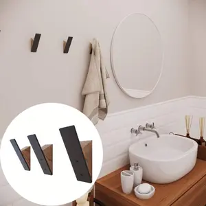 3 Pieces Coat Hooks Wall Mounted, Dark Walnut Wood Wall Hooks for Hanging Hats, Coats, Towels, Keys, Bags - Hat Rack for Entryway, Bathroom - Rustproof Black Walnut Wooden Hangers